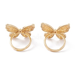 Регулируемые кольца из латунного микропаве из циркония&nbsp;RJEW-A002-04G