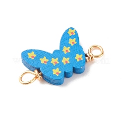 Окрашенные аэрозольной краской деревянные соединительные шармы&nbsp;PALLOY-JF01427-08