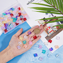 120шт 10 цвета прозрачные окрашенные распылением стеклянные бусины&nbsp;GLAA-DC0001-33