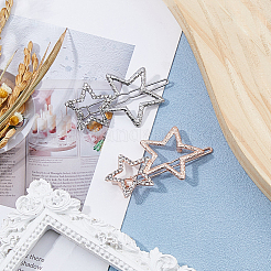 10 шт. 2-х цветные заколки для волос со стразами из сплава&nbsp;PHAR-HS0001-03