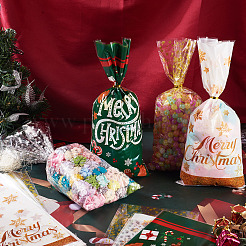 100 stücke 4 arten weihnachten thema opp zellophan süßigkeiten verpackung taschen&nbsp;ABAG-TA0002-08