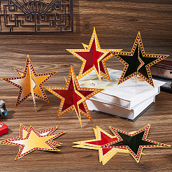 24 Stück 3-farbige Papier-Display-Dekorationen&nbsp;DIY-DC0004-12