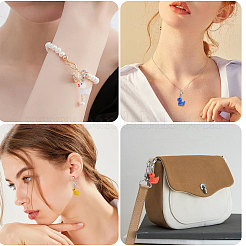 Украшения с подвесками из смолы в форме утки&nbsp;HJEW-CA00004