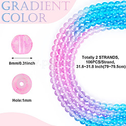 2 brin de perles de verre transparentes à peindre&nbsp;DGLA-TA0001-20E