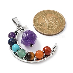 7 runder Chakra-Edelstein-Anhänger&nbsp;X1-PALLOY-JF02402-01