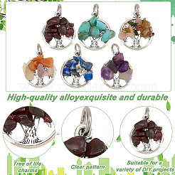 4 комплект подвесок из натурального и синтетического камня в смешанном стиле&nbsp;FIND-AR0004-36