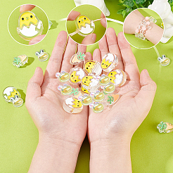 30шт 3 стильные прозрачные акриловые эмалевые бусины&nbsp;OACR-SC0001-13