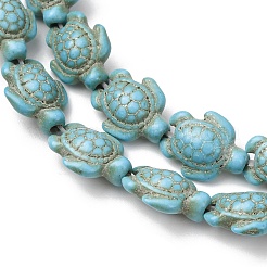 Brins de perles synthétiques teintes en turquoise&nbsp;G-B184-D02-01