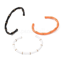 Браслеты-манжеты из нержавеющей стали 304 с эмалью для женщин&nbsp;BJEW-G780-01G