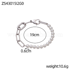 304 Edelstahl-Kabelkettenarmbänder&nbsp;STAS-OY015-99P