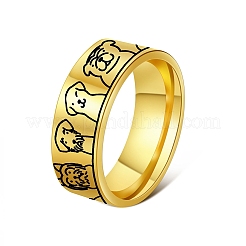 Anillos de acero inoxidable 304 con diseño de perro&nbsp;WGEC5FF-01