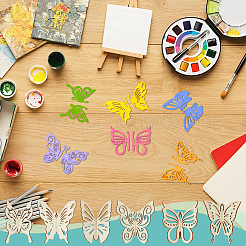 7 комплект из 3-х необработанных деревянных фигурок бабочек&nbsp;WOCR-OC0001-04