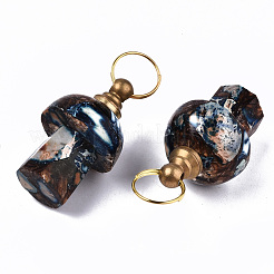 Собранные подвески из синтетического бронзита и имперской яшмы на раскрывающихся флаконах духов&nbsp;G-S366-057F