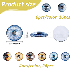 32 Stück 8 Farben Glas Cabochons&nbsp;GLAA-FH0001-92