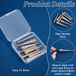 8 шт. 4-х стильные наконечники для шнура из сплава&nbsp;FIND-ME0001-09