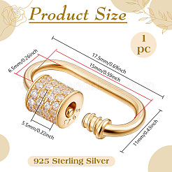 1 moschettone con chiusura in argento sterling 925&nbsp;STER-BC0004-50G