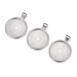 Плоские круглые сеттинги сплава кулон кабошон&nbsp;LS-PALLOY-A15654-N