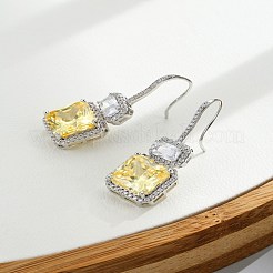 Micro ottone spianare zirconi orecchini pendenti&nbsp;EJEW-BB67137
