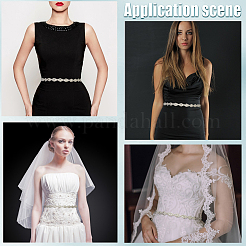Ceinture de mariée en métal avec strass en cristal et œil de cheval pour robe de mariée&nbsp;AJEW-WH20080-65B-S