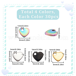 120 шт. 4-х цветные подвески из нержавеющей стали 304&nbsp;STAS-SC00008-85