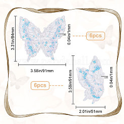 12 шт. 2 аппликации с лазерным эффектом в виде бабочек&nbsp;PATC-GF0001-10