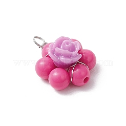 Подвески в виде роз из непрозрачной смолы&nbsp;PALLOY-JF03755