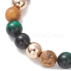 Браслеты из плетеного бисера с натуральными и синтетическими бусинами из смешанных драгоценных камней для женщин и мужчин&nbsp;BJEW-JB13425-02