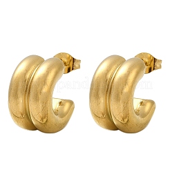 Orecchini a bottone a forma di C in acciaio inossidabile 304&nbsp;LS-EJEW-S272-01G
