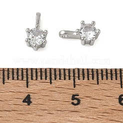 Breloques de zircone cubique clair pavés en laiton&nbsp;CU-CBA9FFD-11P-06
