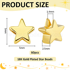 60pcs perles en laiton&nbsp;KK-PH0012-49G-04