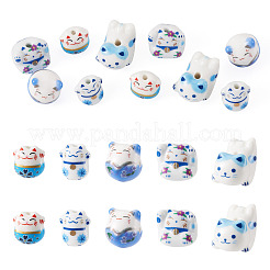 10 pz 5 perline di porcellana stampate a mano in 13.5~21 stili&nbsp;PORC-TA0001-81
