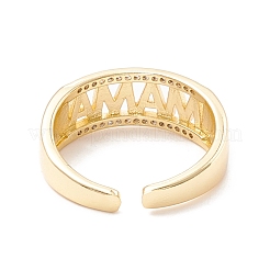 Кольцо-манжета с кубическим цирконием и надписью «мама»&nbsp;KK-K262-02G