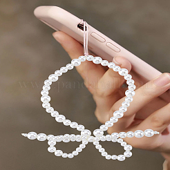 1 шт. бант из смолы с жемчужными бусинами для мобильных телефонов для женщин&nbsp;AJEW-LP0005-79