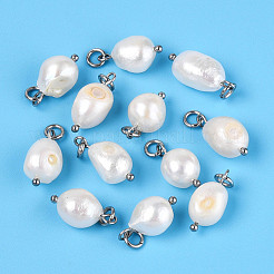 Подвески из натурального барочного жемчуга кеши и культивированного пресноводного жемчуга&nbsp;LS-PEAR-Q013-01C