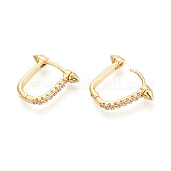 Латунные серьги-кольца из прозрачного кубического циркония&nbsp;EJEW-N063-01G