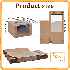 Boîtes d'emballage pour casquettes en papier avec fenêtre visible&nbsp;CON-WH0043-304B