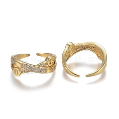 Polsini regolabili in ottone con micro pavè di zirconi trasparenti&nbsp;ZIRC-Z002-14G