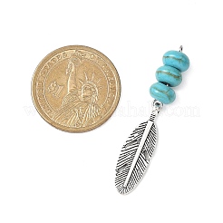 2 шт. подвески-рондели из синтетической бирюзы&nbsp;PALLOY-JF04682