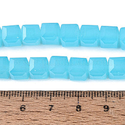 Fili di perline giada di vetro imitato&nbsp;GLAA-R041-8x8mm-B05