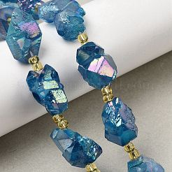 Гальванизированные нити из необработанных натуральных аметистов&nbsp;G-Z131-J02-01