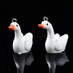 Непрозрачные смоляные подвески в виде лебедят&nbsp;RESI-S356-067