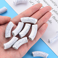 Непрозрачные акриловые бусины с краклеем&nbsp;MACR-S372-001N-010