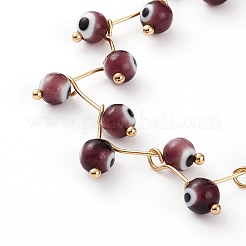 Браслеты из бисера ручной работы сглаз лэмпворк&nbsp;BJEW-JB05855-02