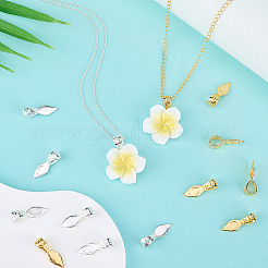 20 шт. 2-х цветные латунные плоские клеевые скобы для изготовления подвесок&nbsp;KK-SC0004-49