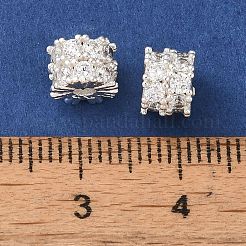 Placcatura a cremagliera in ottone con pavé di perle di zirconia cubica trasparenti&nbsp;KK-M285-30B-S