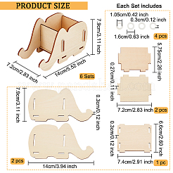 Съемные деревянные держатели для мобильных телефонов в форме слона&nbsp;LS-DIY-WH0297-40