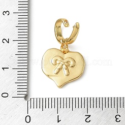 Décorations de Noël en forme de cœur avec strass en laiton&nbsp;KK-H498-01G-06