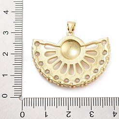 Подвески в форме веера с покрытием из латуни с микропаве из кубического циркония&nbsp;KK-G512-28A-G