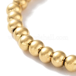Braccialetti elastici con perline rotonde in acciaio inossidabile chirurgico 316&nbsp;LS-BJEW-M305-01C-G
