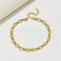 Браслеты на ногу из нержавеющей стали 201 с овальными кольцами для женщин и мужчин&nbsp;RL5795-1